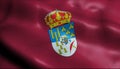 3D Waving Spain Province Flag of Salamanca Closeup View