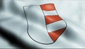 3D Waving Switzerland Region Flag of Uster Closeup View Royalty Free Stock Photo