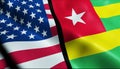 Togo and USA Merged Flag Together A Concept of Realations