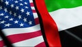 UAE and USA Merged Flag Together A Concept of Realations