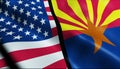 United States of America and Arizona Merged Flag Together A Concept of Realations Royalty Free Stock Photo