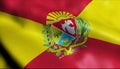 3D Waving Venezuela State Flag of Aragua Closeup View Royalty Free Stock Photo