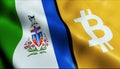 3D Waving Yukon and Bitcoin Flag