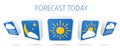 3d weather forecast vector icons set