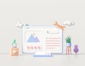 3D Web development, application design, coding, and programming on laptop concept Royalty Free Stock Photo