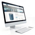 3D web layout with database isolated on transparent background Royalty Free Stock Photo