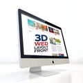 3D web layout front isolated on white background Royalty Free Stock Photo