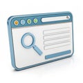 3D web page search isolated on white background