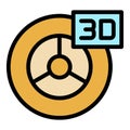 3d wheel printing icon vector flat
