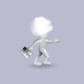 3D white businessman with head in the clouds Royalty Free Stock Photo