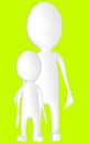 3d white character parent and child