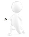 3d white character propsing with a ring Royalty Free Stock Photo