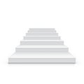 3D White Clear Realistic Stairs Isolated