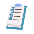 3d white clipboard icon task management todo check list on turquose plane background. Work project plan concept, fast Royalty Free Stock Photo
