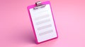 3d white clipboard task management todo check list, work project plan concept