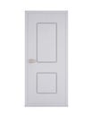 3d white closed door isolated on white background. Front view. 3 Royalty Free Stock Photo