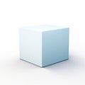 3d White Color Cube: Basic Flat Cube On White Isolated Background