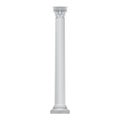 3D white column with twisted and groove ornament for interior facade
