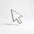 3D white computer mouse cursor arrow with black outline on a white background pointer Royalty Free Stock Photo