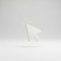 3D White Computer Mouse Cursor Arrow Icon with Click Animation Effect Royalty Free Stock Photo