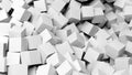 3D white cubes pile abstract