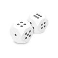 3D white dice, vector illustration Royalty Free Stock Photo