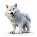 3d White Dog Character: Graphic Novel-inspired Stock Photo
