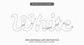 3d White Embossed Vector text style effect, Editable Text Effect