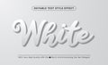 3d White Embossed Vector text style effect, Editable Text Effect