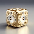 3D White Gold Dice Element