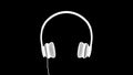 3D White Headphone in Wireframe. Black background Royalty Free Stock Photo