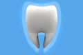3D white healthy tooth. Protection concept. 3d illustration Royalty Free Stock Photo