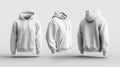 3D White Hoodie Mockup with Drawstrings and Kangaroo Pocket, Feature a blank white hoodie Royalty Free Stock Photo
