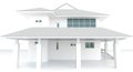 3D white house architecture exterior design in whi