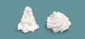 3d white isolated cake cream ice whip swirl vector