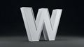 3D White Letter W on Dark Background Royalty Free Stock Photo