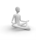 3D white man meditating in Butterfly pose Royalty Free Stock Photo