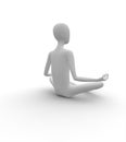 3D white man meditating in Butterfly pose Royalty Free Stock Photo