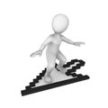 3d white man standing on mouse cursor. Royalty Free Stock Photo