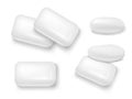 3D White Mint Chewing Gum With Shadow Set Royalty Free Stock Photo