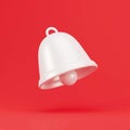 3d white notification bell. minimal Notification bell icon isolated on pastel background. Social Media element. 3d rendering