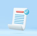 3d White paper task management todo check list Royalty Free Stock Photo