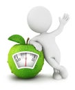 3d white people apple scale concept