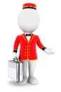 3d white people bellboy