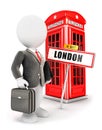 3d white people businessman in London