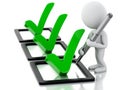 3d White people with checklist Royalty Free Stock Photo