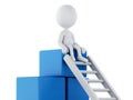 3d White people climbing ladders. Success concept. Royalty Free Stock Photo