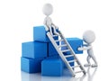 3d White people climbing ladders. Teamwork concept. Royalty Free Stock Photo