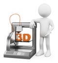 3D white people. 3D Printer fused deposition Royalty Free Stock Photo