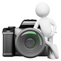 3D white people. Digital camera DSLR Royalty Free Stock Photo